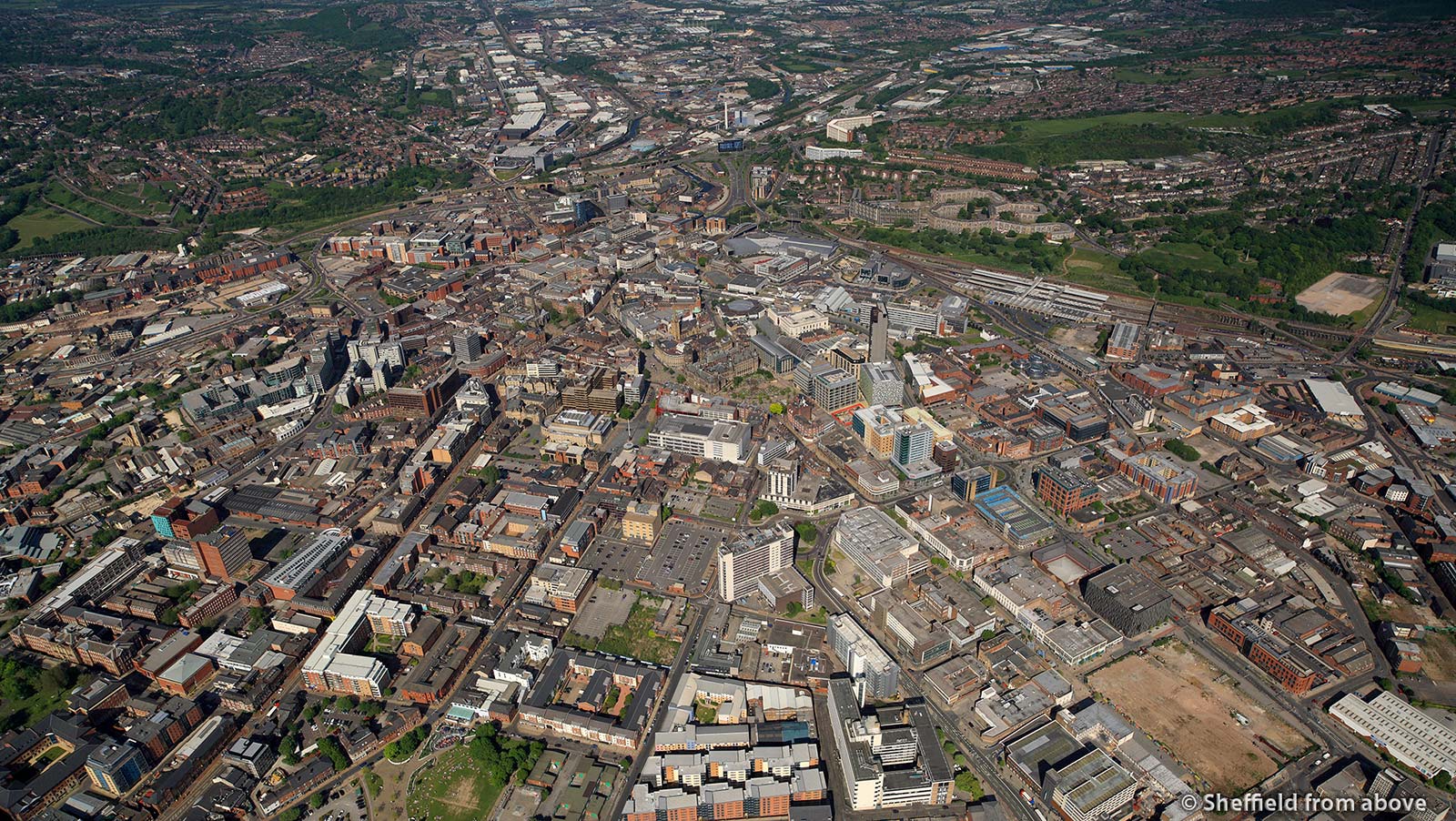 Sheffield City
          Centre from the air