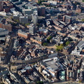 Fargate  Sheffield city centre from the air 