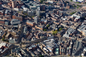 Fargate  Sheffield city centre from the air 