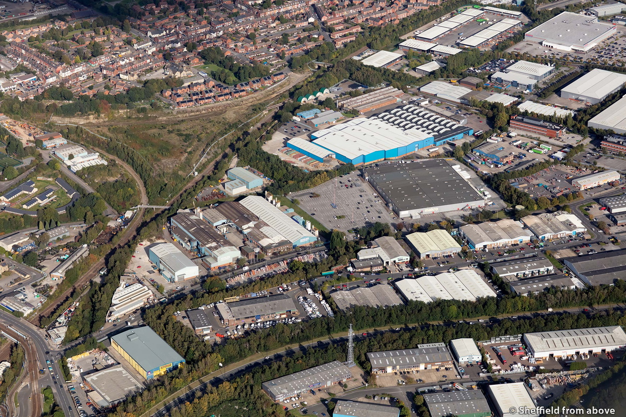 Parkway Industrial Estate, Sheffield, S9   from the air 