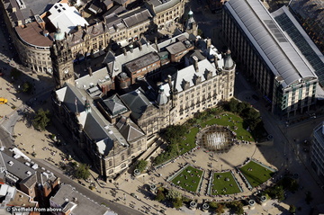 Sheffield Town Hall aerial photo
