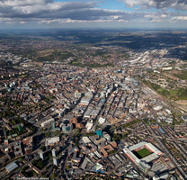 Sheffield city centre S1  from the air 