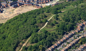 Wincobank Iron age hillfort Sheffield  aerial photo